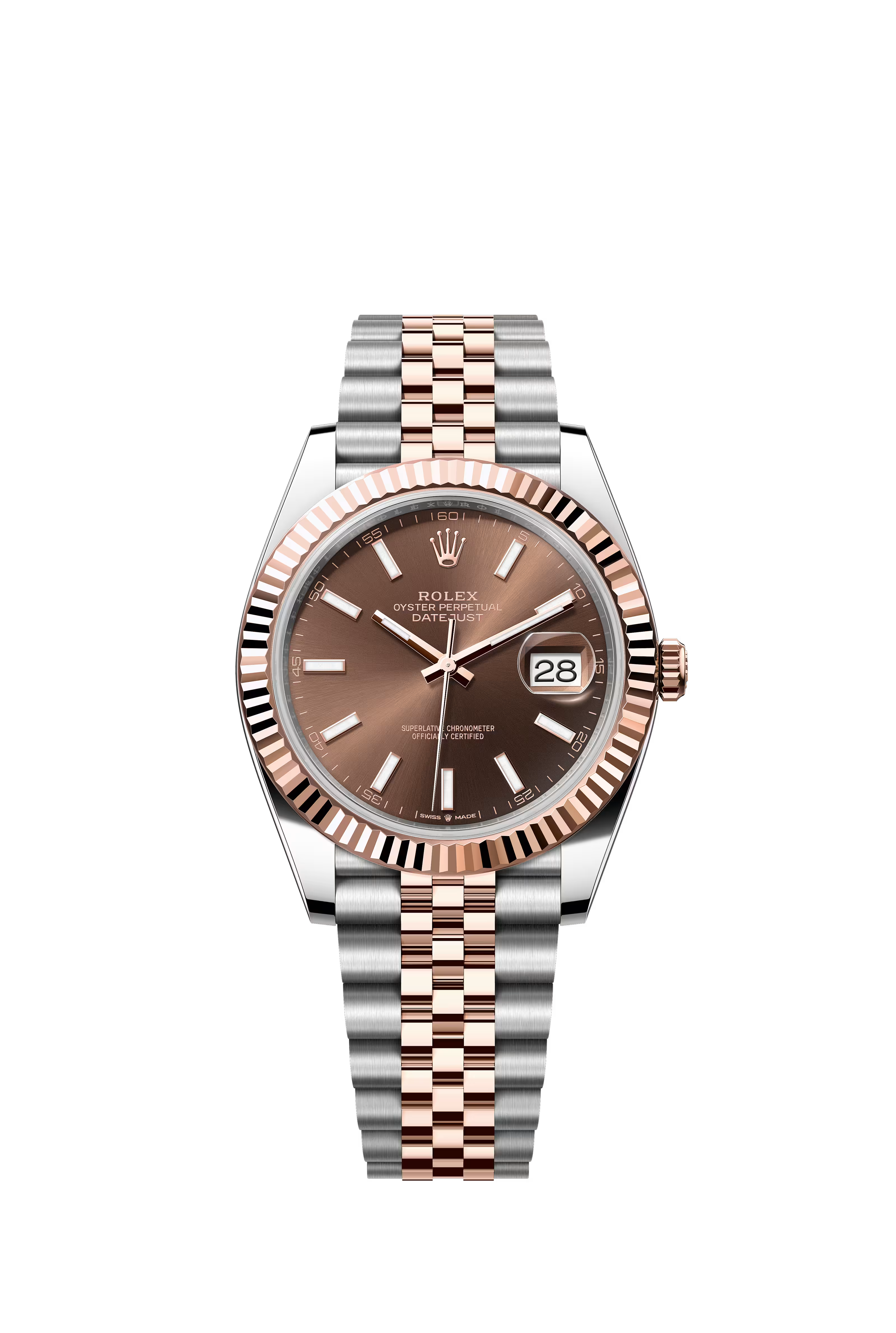 Rolex Datejust 41mm Two Tone Rose Gold Chocolate Dial Jubilee Bracelet Fluted Bezel 126331/2026