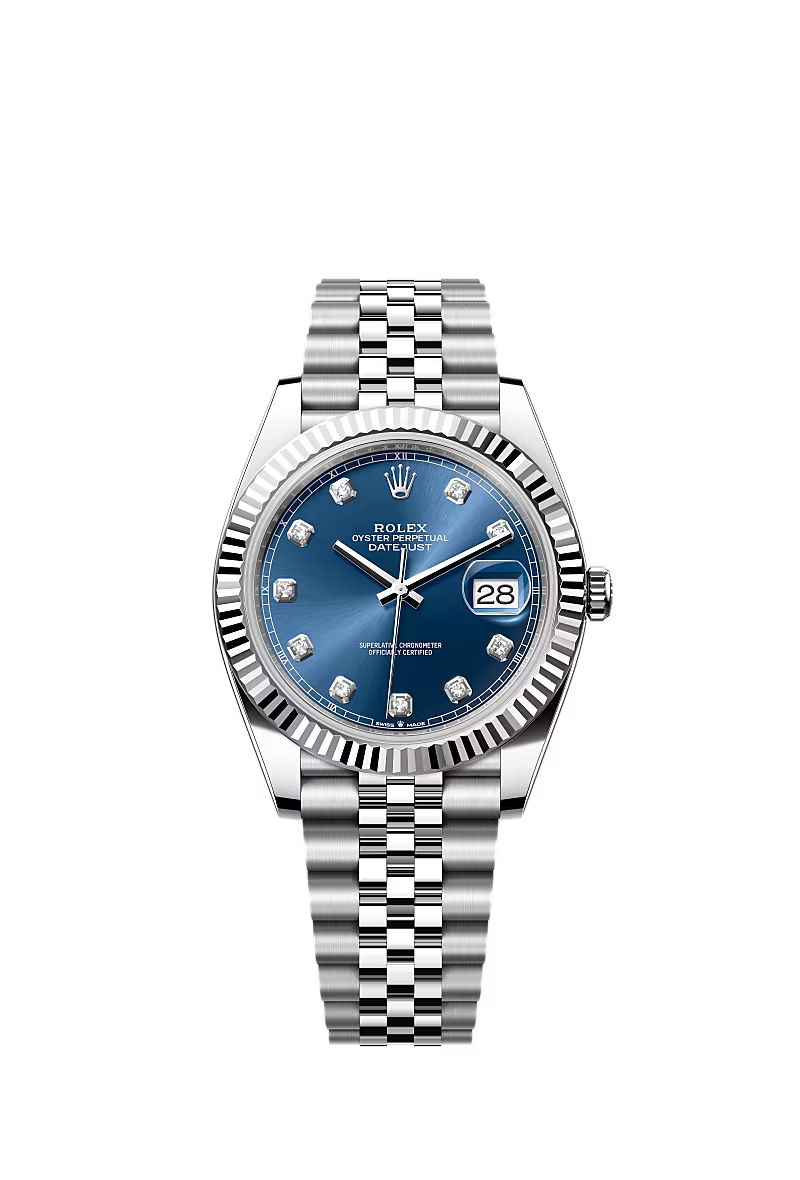 Rolex Datejust Blue Diamond Dial Jubilee Bracelet Fluted Bezel 41mm 126334/2024