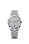 Rolex Day-Date 40mm Platinum Diamond and Sapphire Baguette with a Pave Diamond dial on Jubliee bracelet 228236/