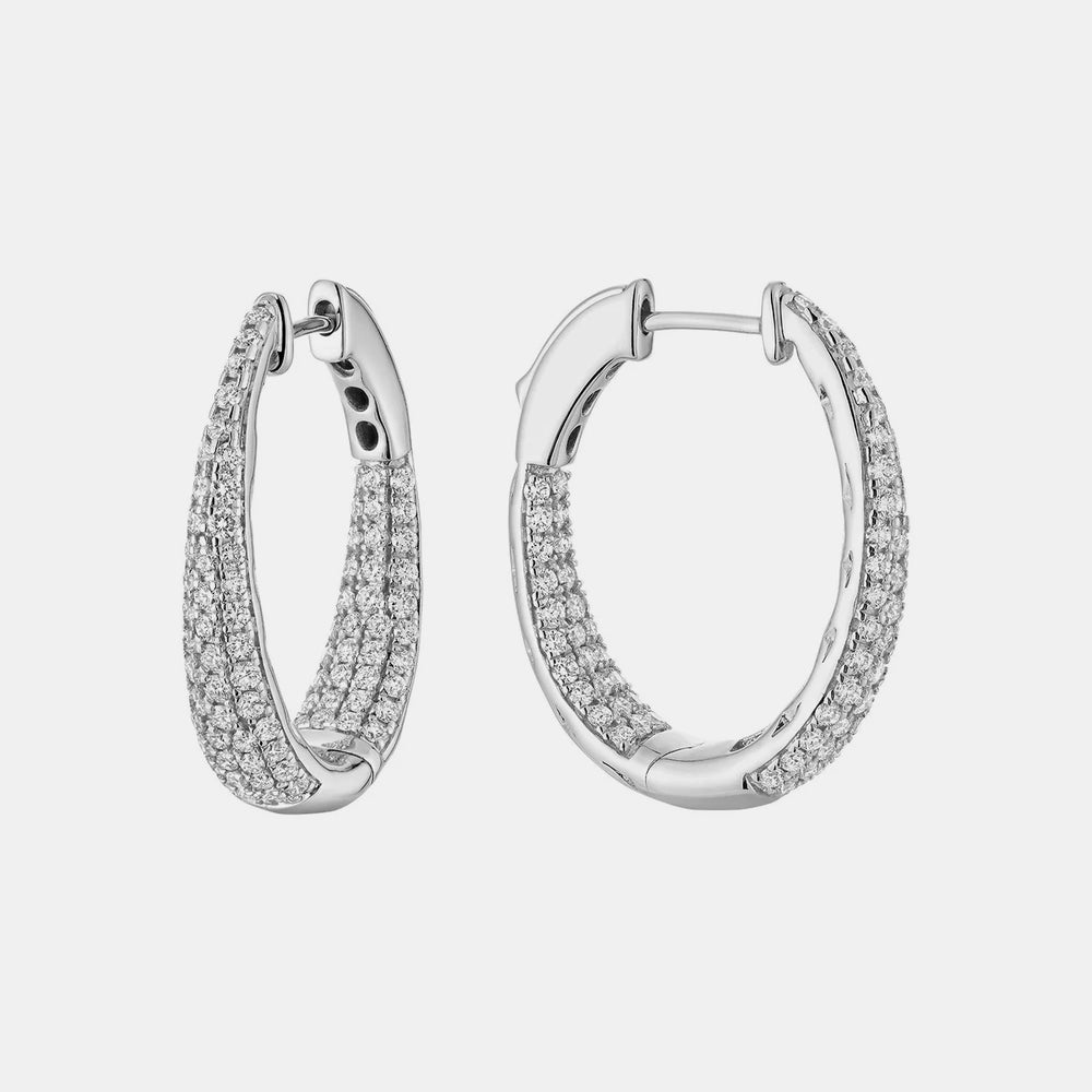 Inside Out Diamond Hoops - 14K White Gold