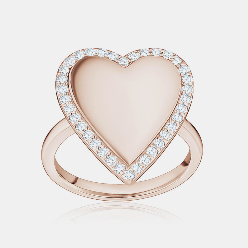 Diamond Jumbo Mirror Heart Ring