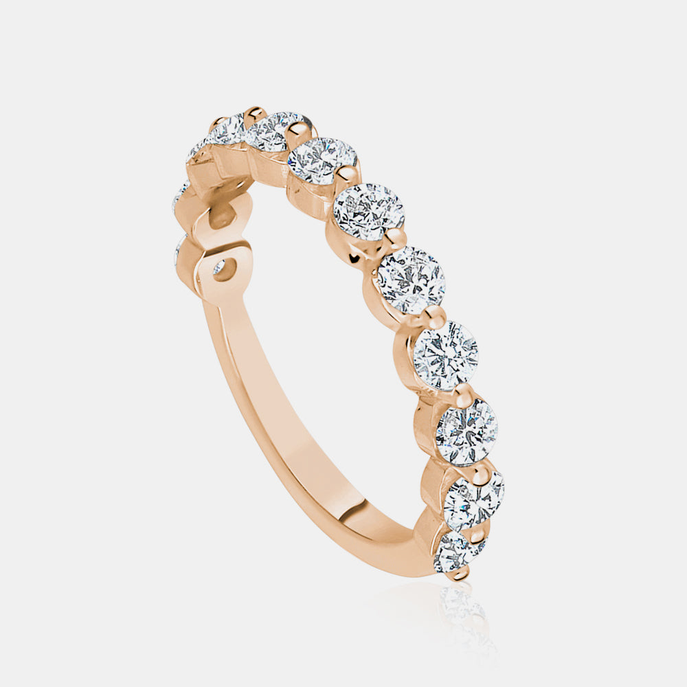 Lab Diamond Single Prong Semi Eternity Ring