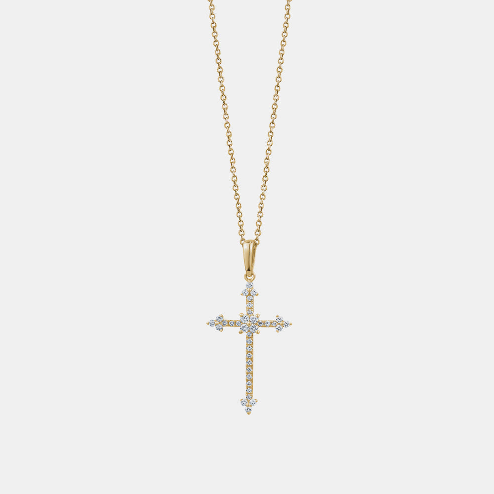 Diamond Arrow Cross Necklace