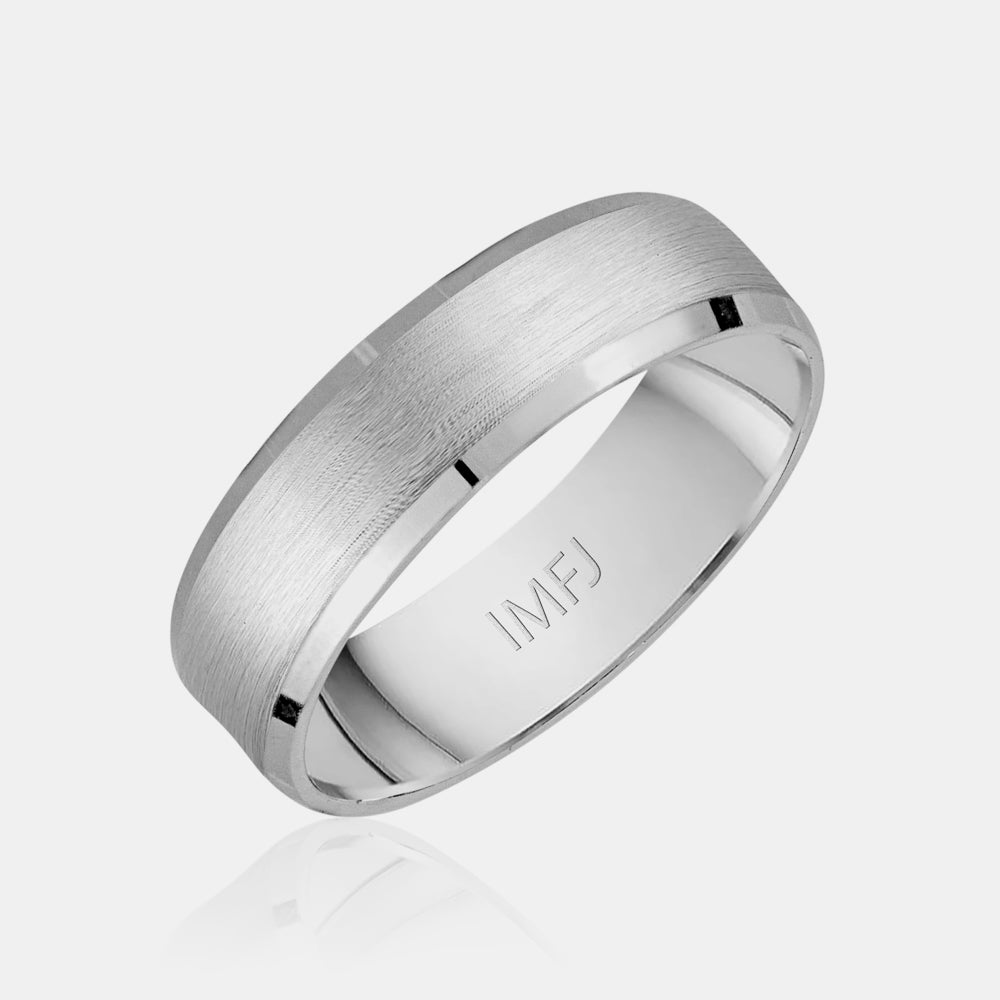 10K Brushed Center Wedding Band