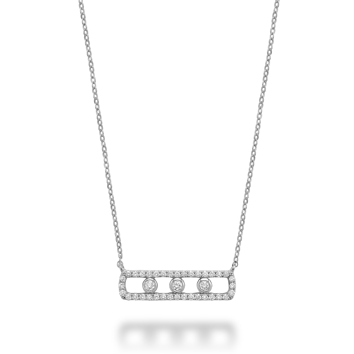 Three Stone Diamond Necklace
