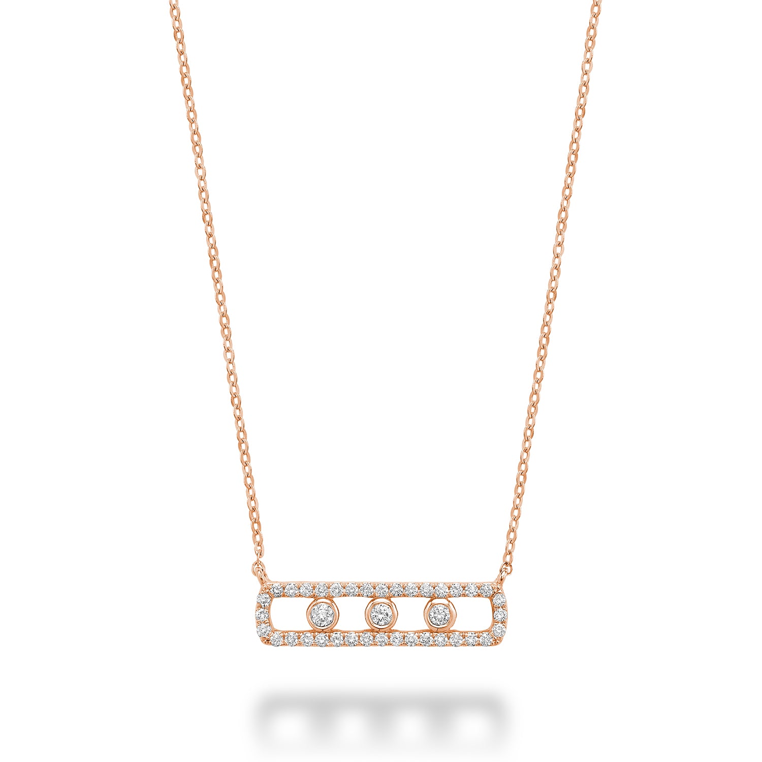 Three Stone Diamond Necklace