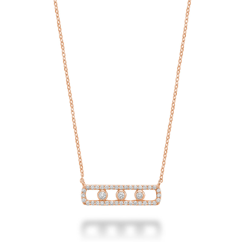 Three Stone Diamond Necklace