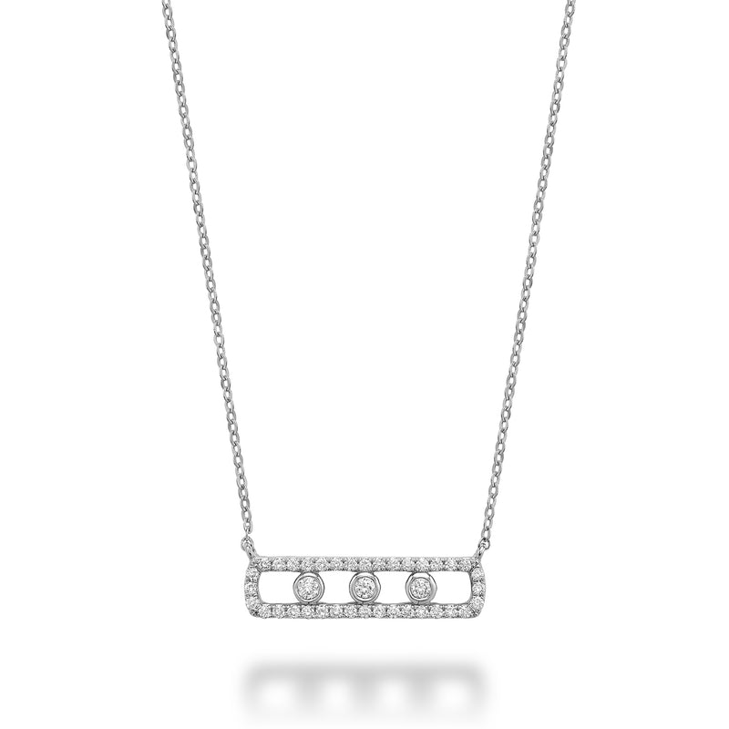 Three Stone Diamond Necklace