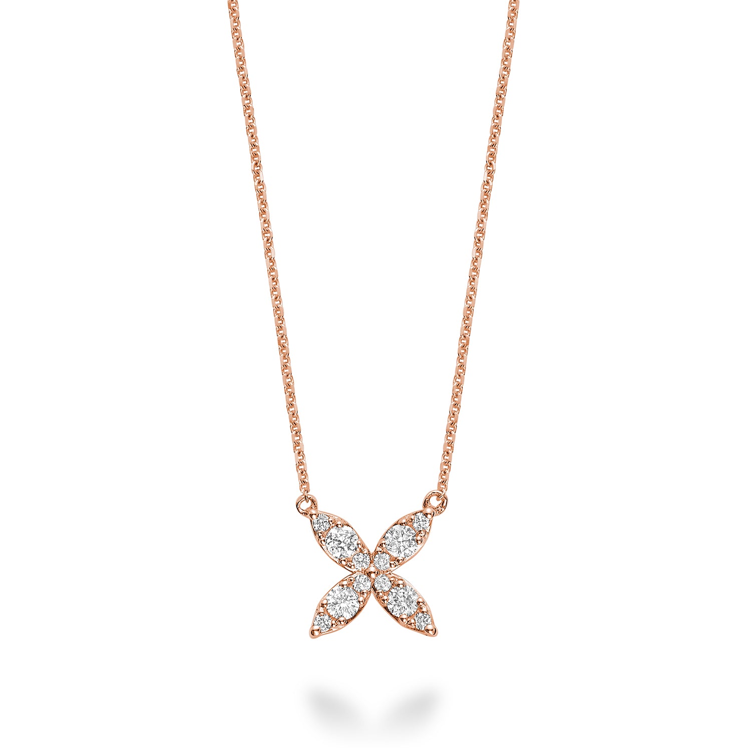 Diamond Cluster Flower Necklace