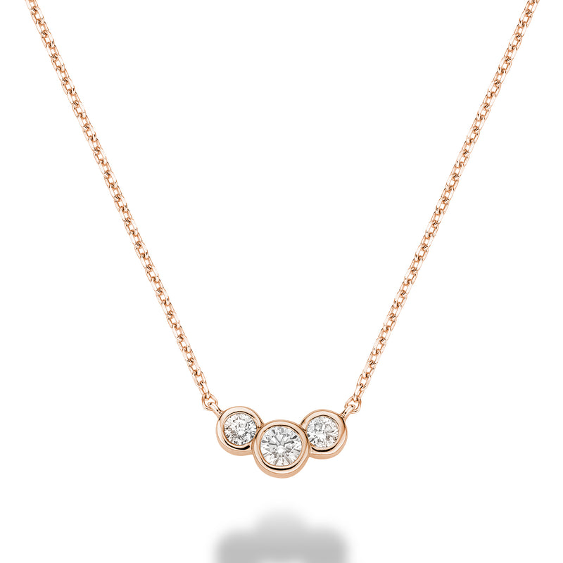 3 Graduated Diamond Bezel Necklace