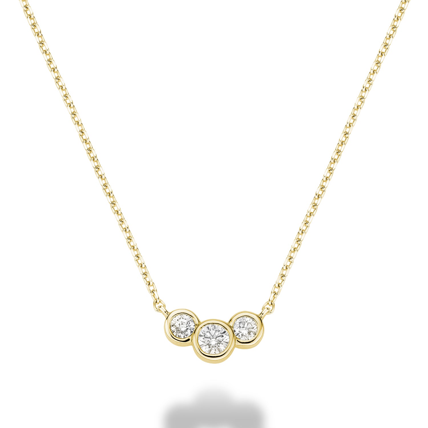 Mini Graduated Diamond Bezel Necklace