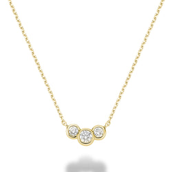 3 Graduated Diamond Bezel Necklace