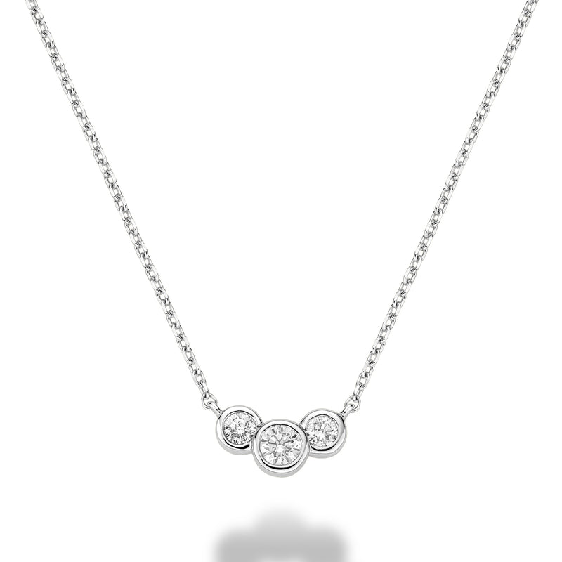 3 Graduated Diamond Bezel Necklace