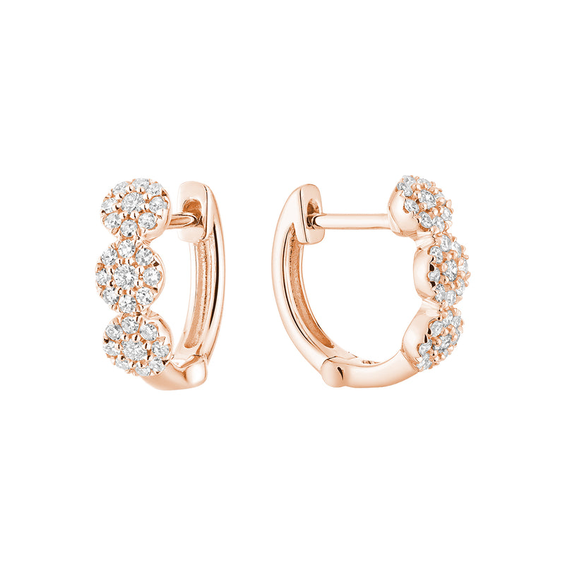 Three Stone Diamond Huggies