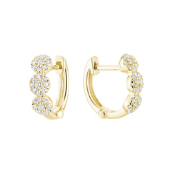 Three Stone Diamond Huggies