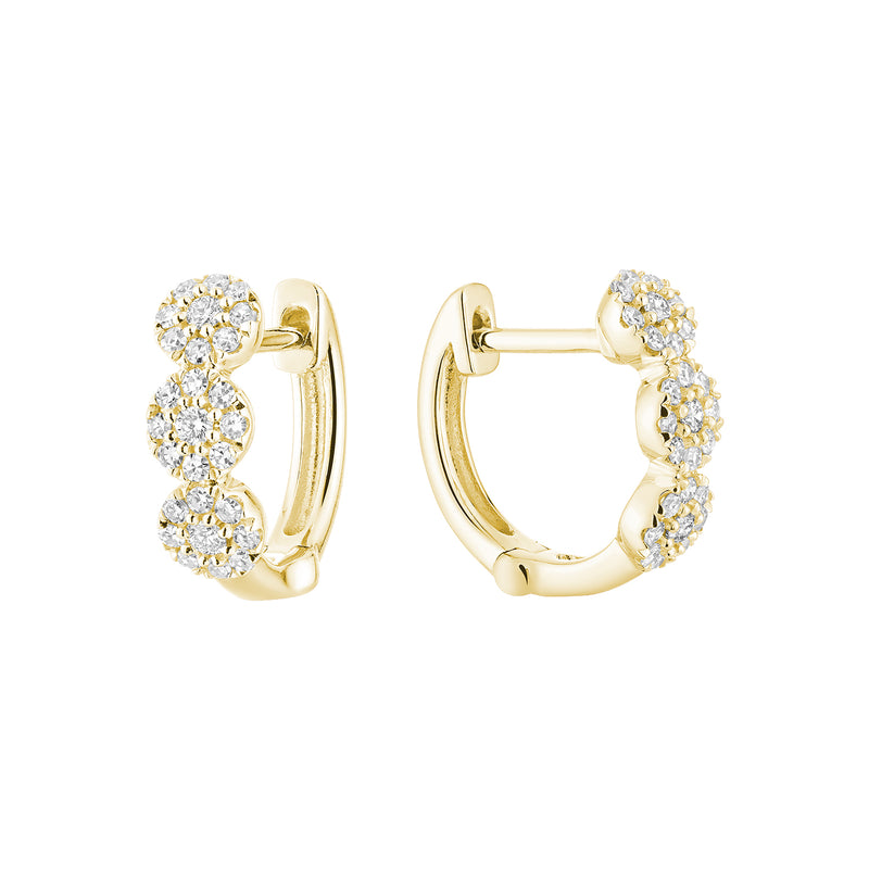 Three Stone Diamond Huggies