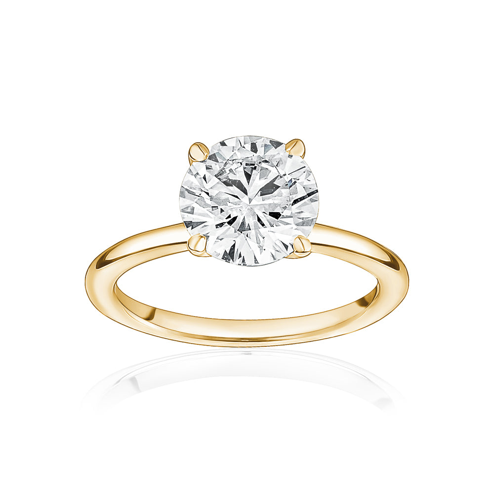 Classic Solitaire Ring with Yellow Gold Band