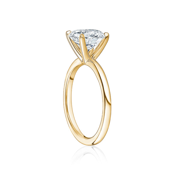 Classic Solitaire Ring with Yellow Gold Band
