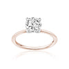 Bague solitaire classique avec anneau en or rose