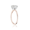 Bague solitaire classique avec anneau en or rose