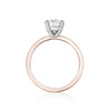 Bague solitaire classique avec anneau en or rose