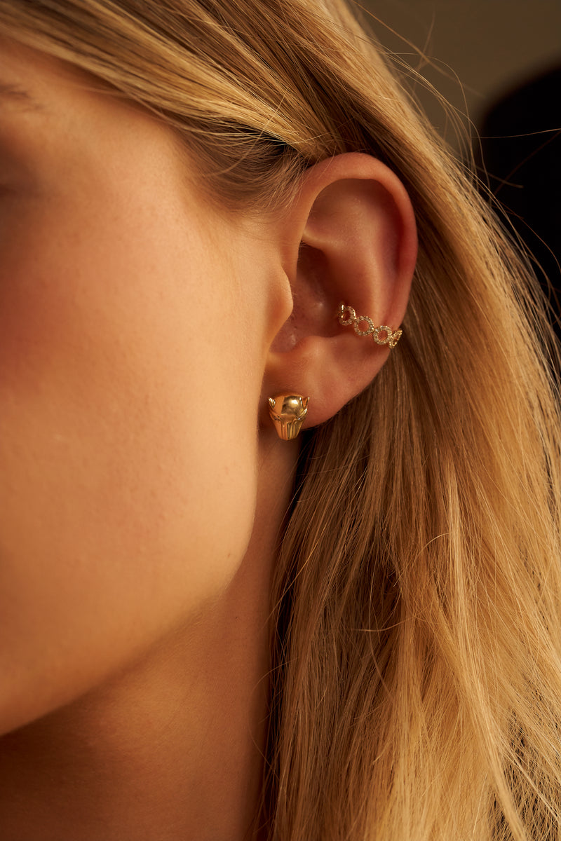 Gold Panther Studs