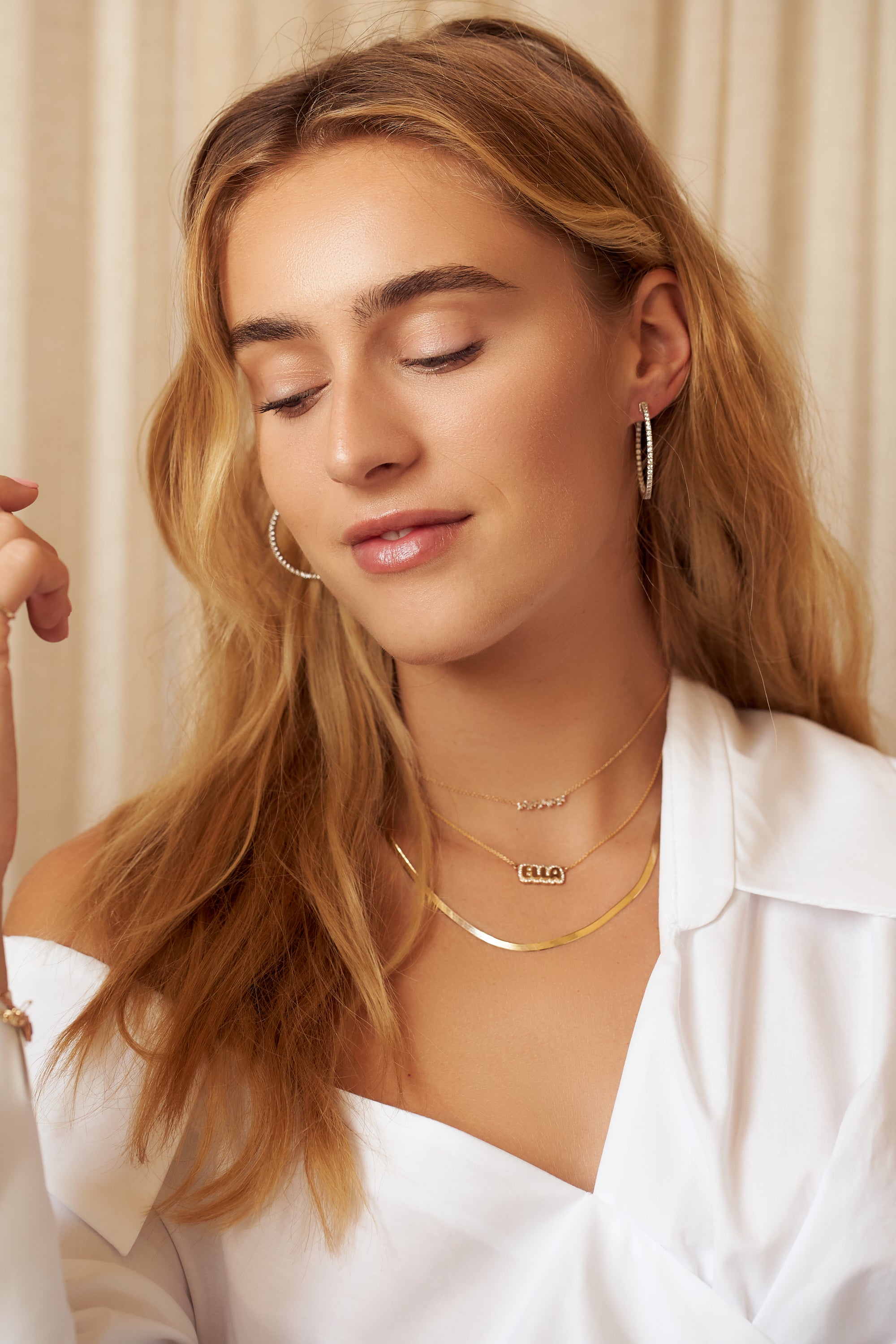 Diamond Bubble Name Necklace