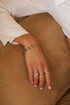 Bracelet Hamsa à gros diamants et saphir bleu