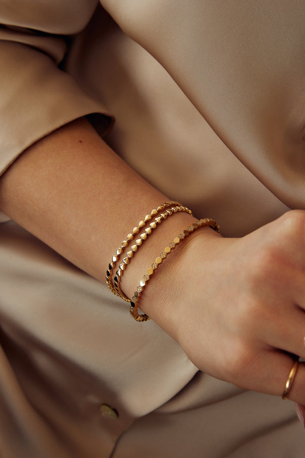 Solid Gold Heart Shape Bracelet