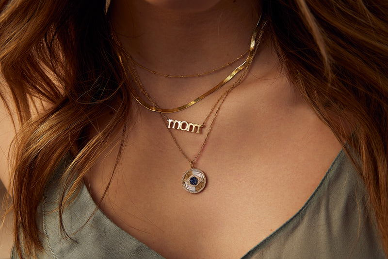 Diamond Fluted Evil Eye Medallion