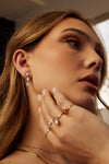 Boucles d'oreilles pendantes avec illusion d'émeraude
