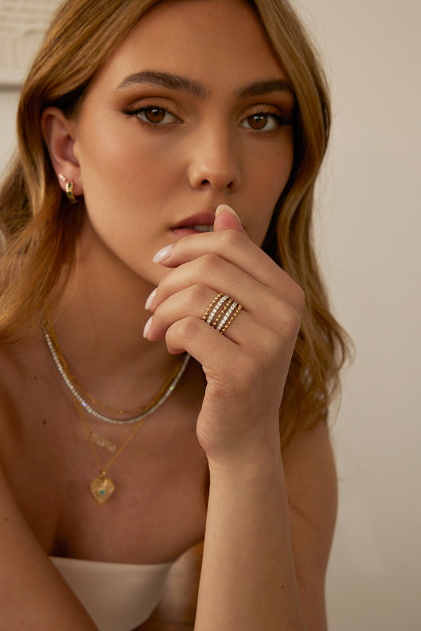 Five Row Diamond Pavé Ring
