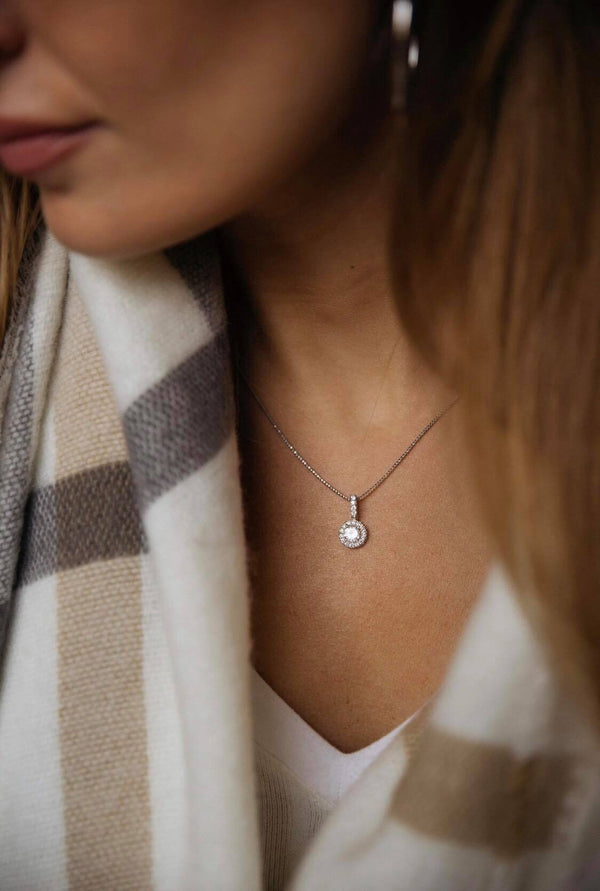 Diamond Halo Pendant Necklace
