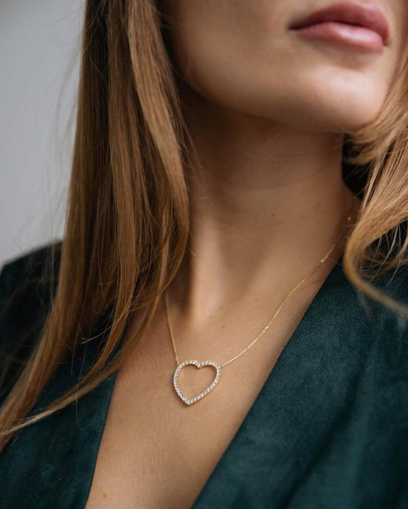 Jumbo Diamond Heart Necklace