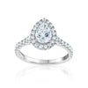 Bague de fiançailles poire avec halo