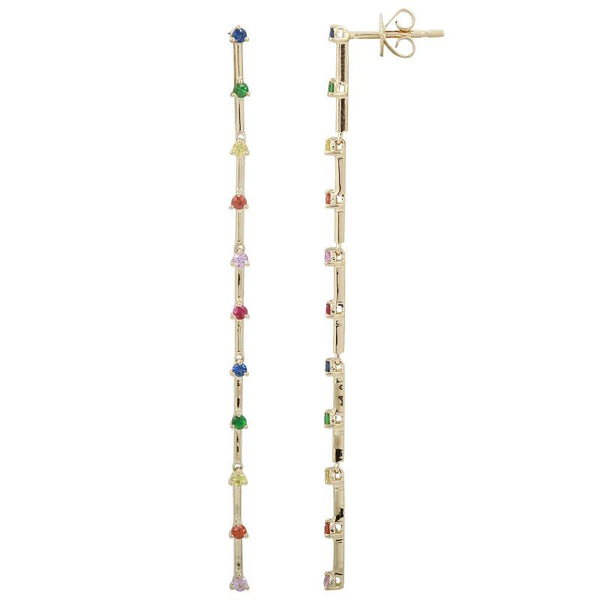 Rainbow Dangling Statement Earrings