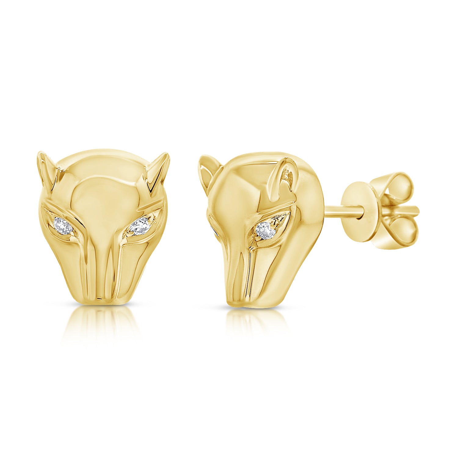 Gold Panther Studs