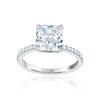 Bague à Quatre Griffes avec Diamant Coupe Coussin