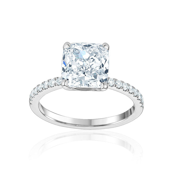 Four Prong Cushion Cut Engagement Ring