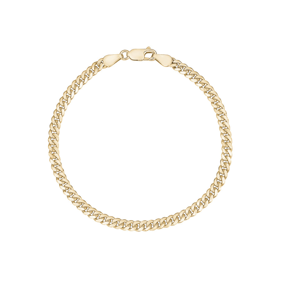 Thin Solid Gold Miami Cuban Link Bracelet