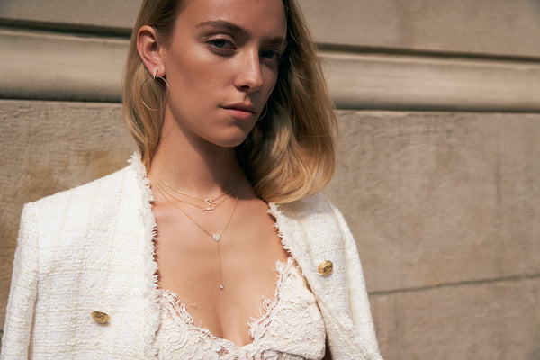 Dangling Diamond Heart Necklace