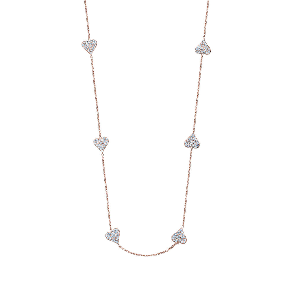 Pavé Heart By The Yard Necklace