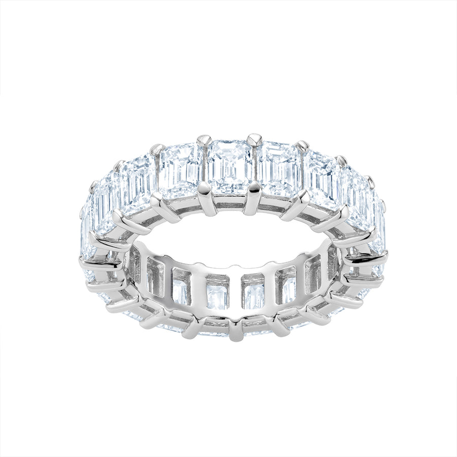 Bague d'Éternité en Diamant coupe Émeraude