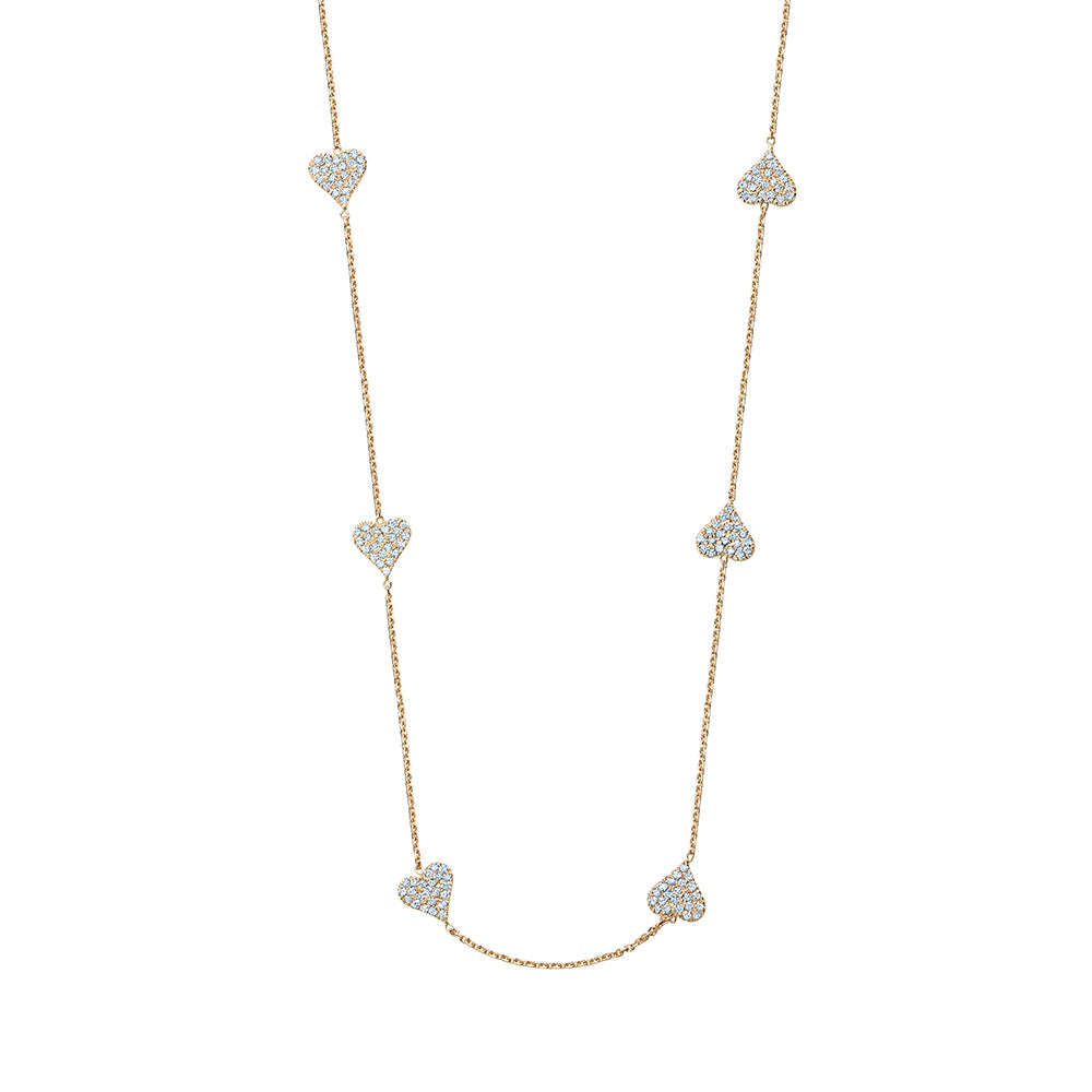 Pavé Heart By The Yard Necklace