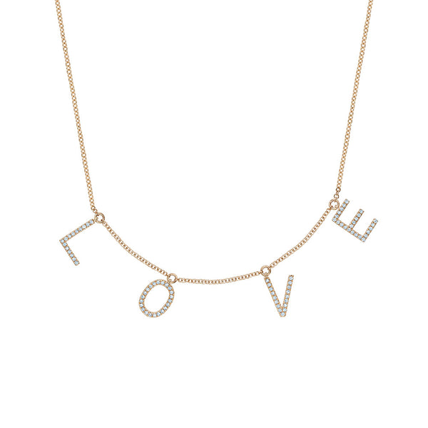Diamond Dangling Love Necklace