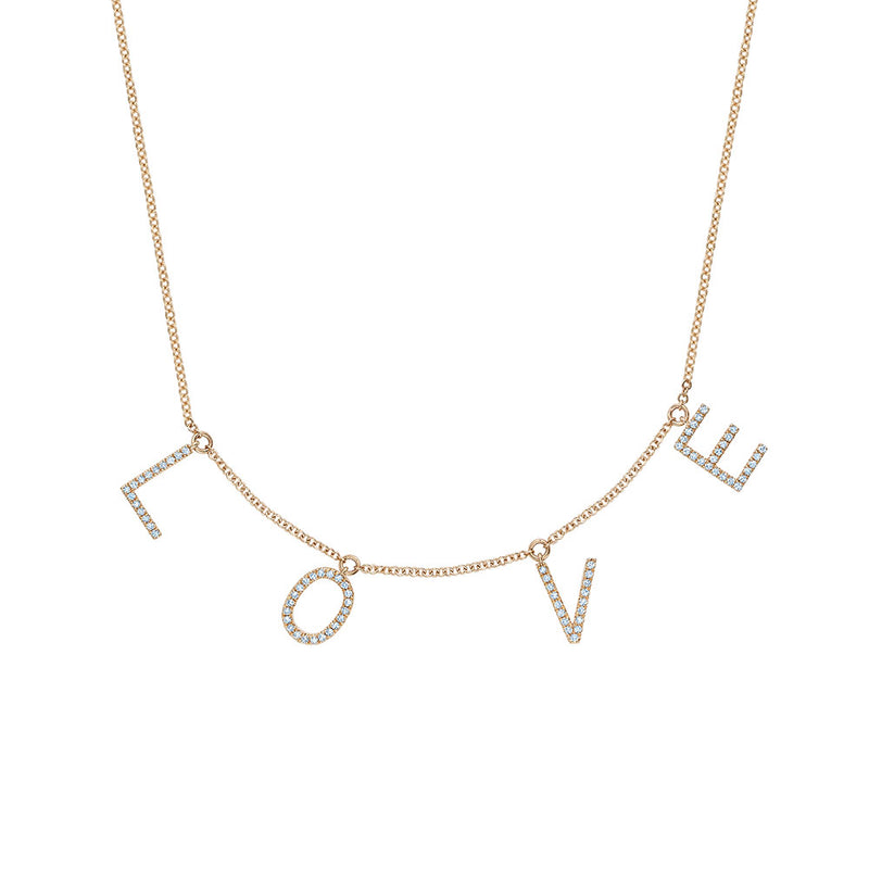 Diamond Dangling Love Necklace
