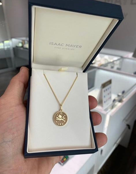 Zodiac Circle Necklace - 14K Yellow Gold