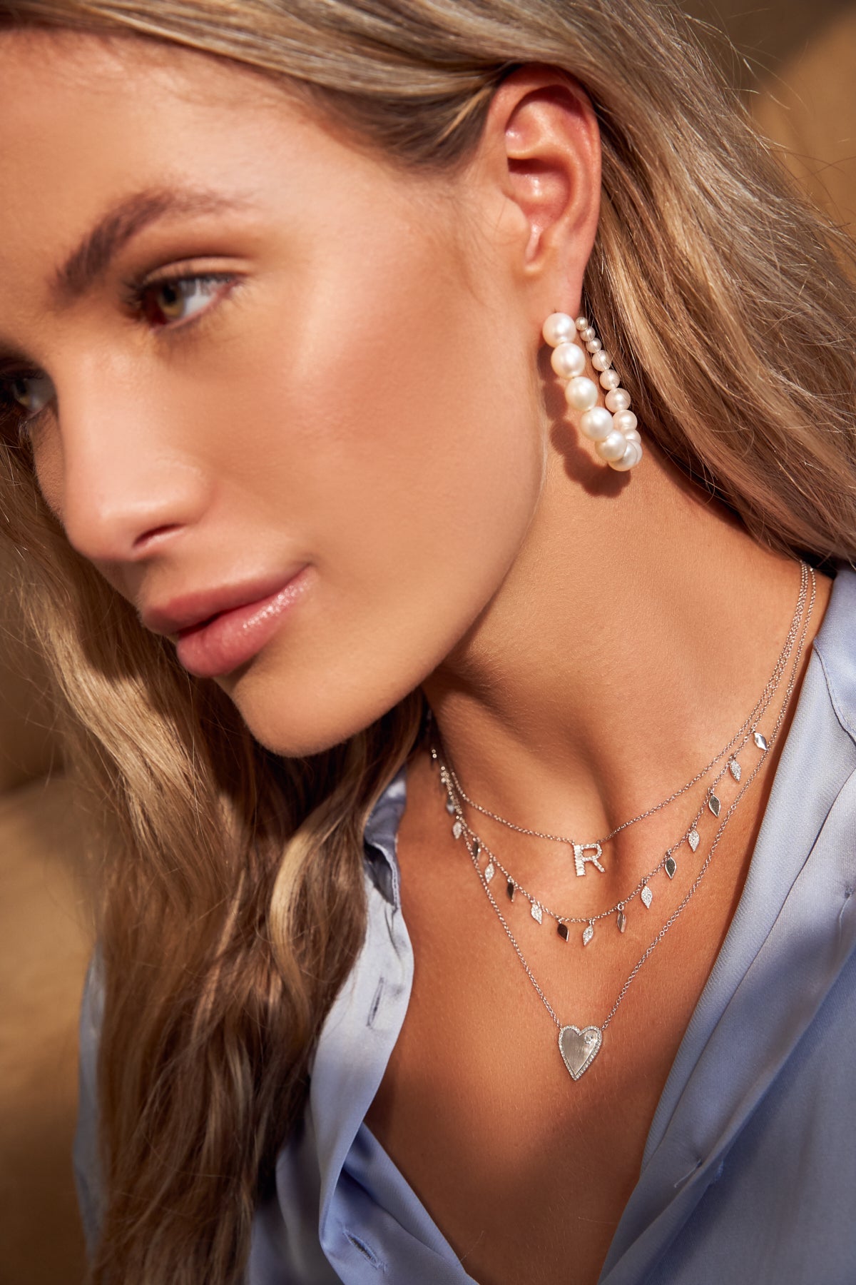 Collier de Coeur Bordé en Diamants