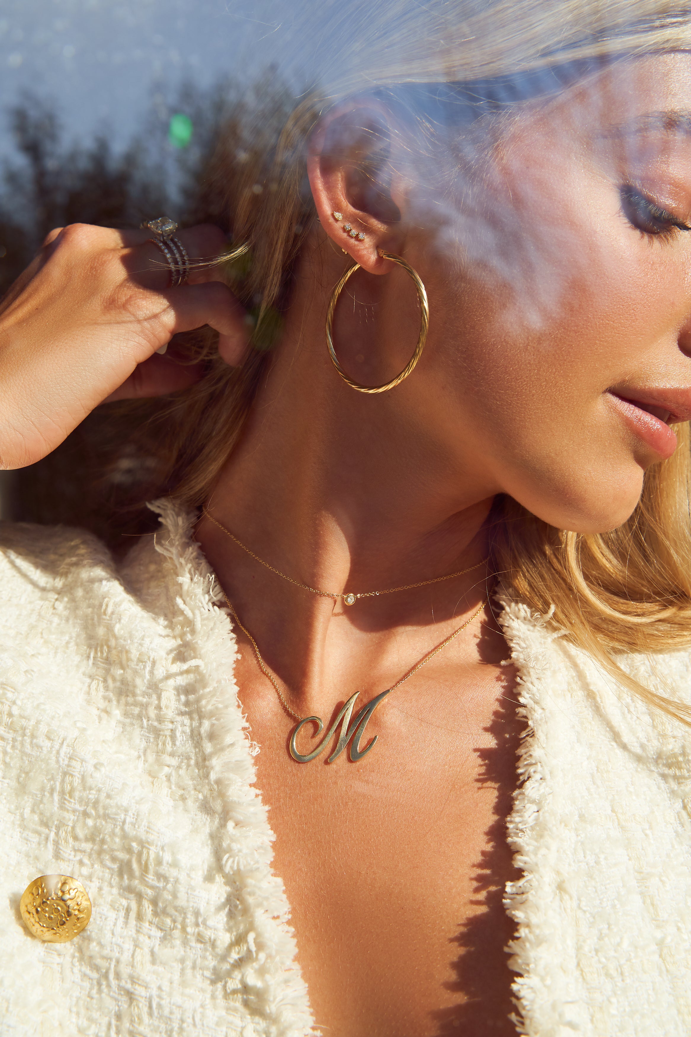 Jumbo Cursive Initial Necklace