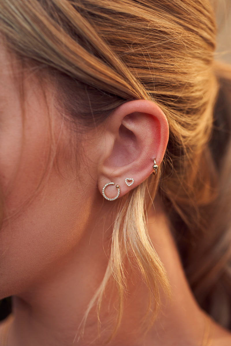 Open Diamond Heart Earrings
